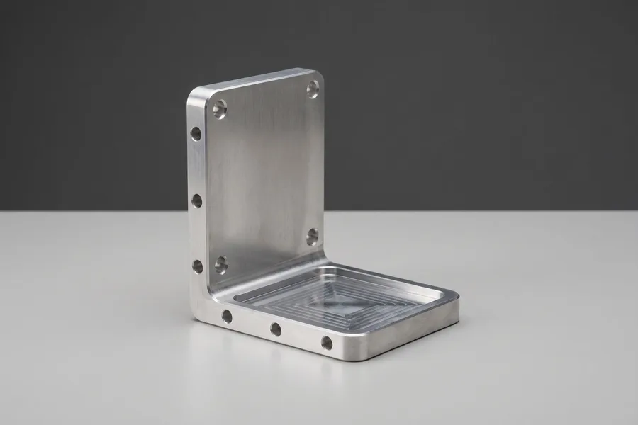 Uchwyt aluminiowy z otworami bocznymi i frezowanymi powierzchniami